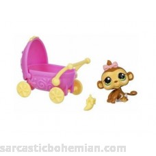 Littlest Pet Shop Girl Monkey with Carriage 216 B000OWEO60